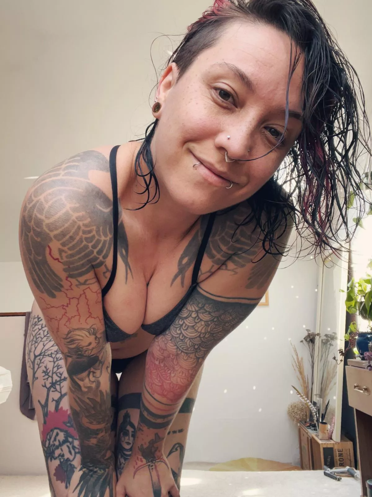 fresh out of the shower