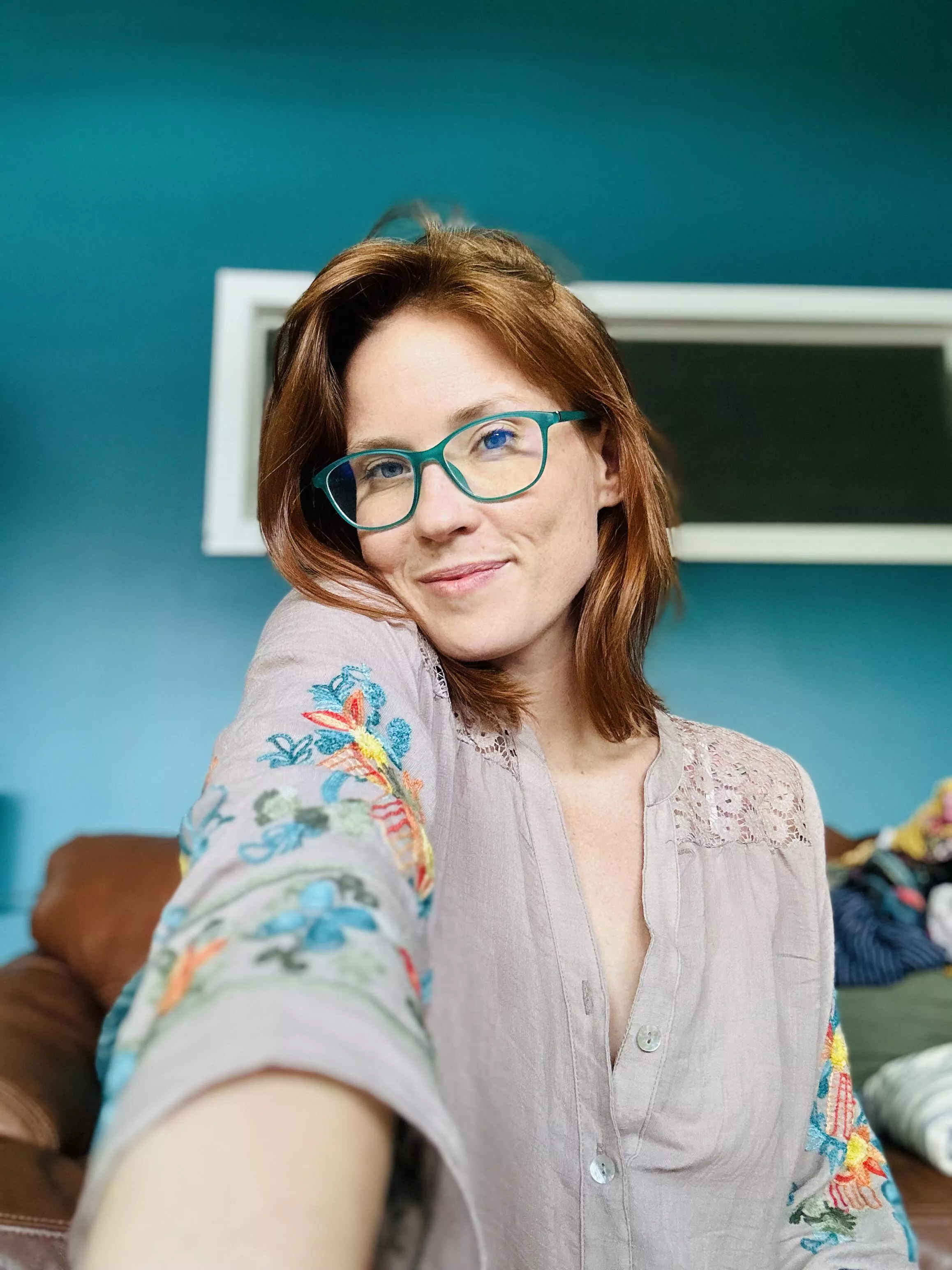 Glasses stay on. Everything else, off…