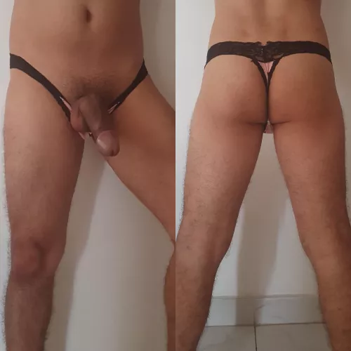 wearing my girlfriend's thong