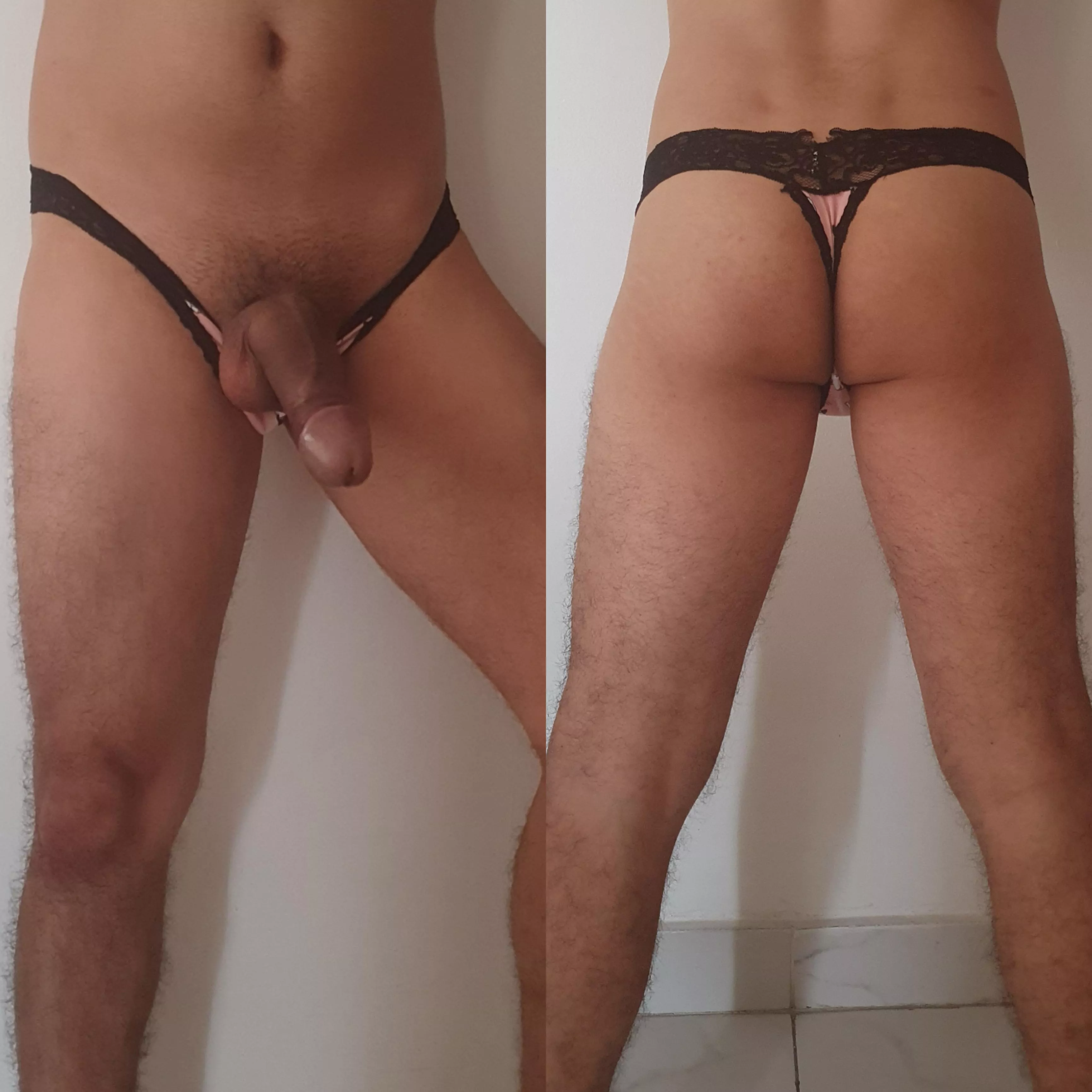 wearing my girlfriend's thong