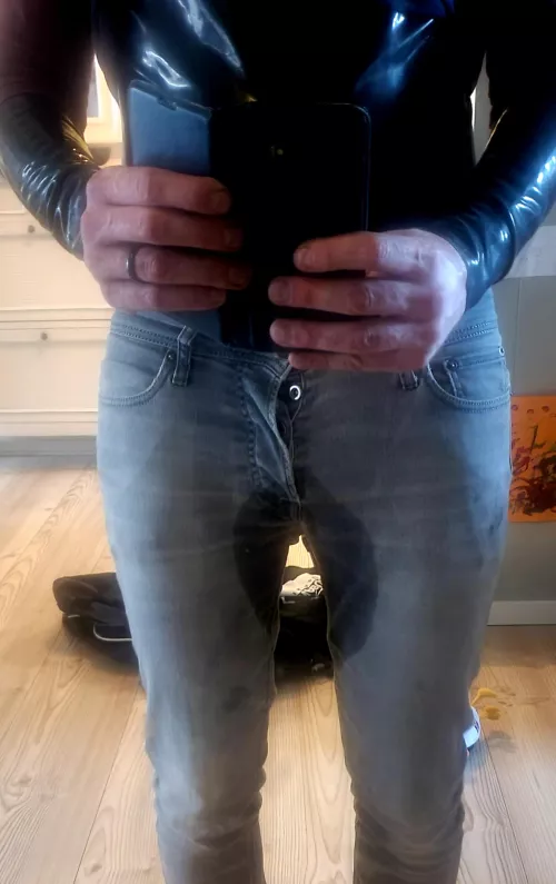 A little sweat after garden work in my catsuit under my clothes.