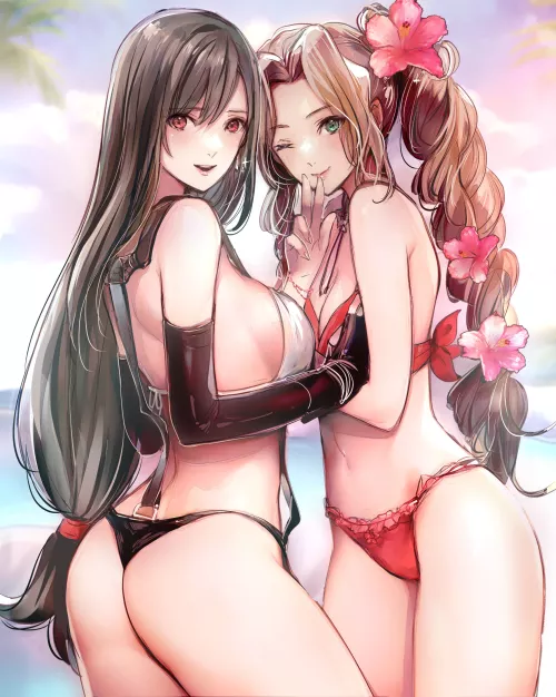 Aerith And Tifa Bikini Cuties (Shoji Sakura ) [Final Fantasy]