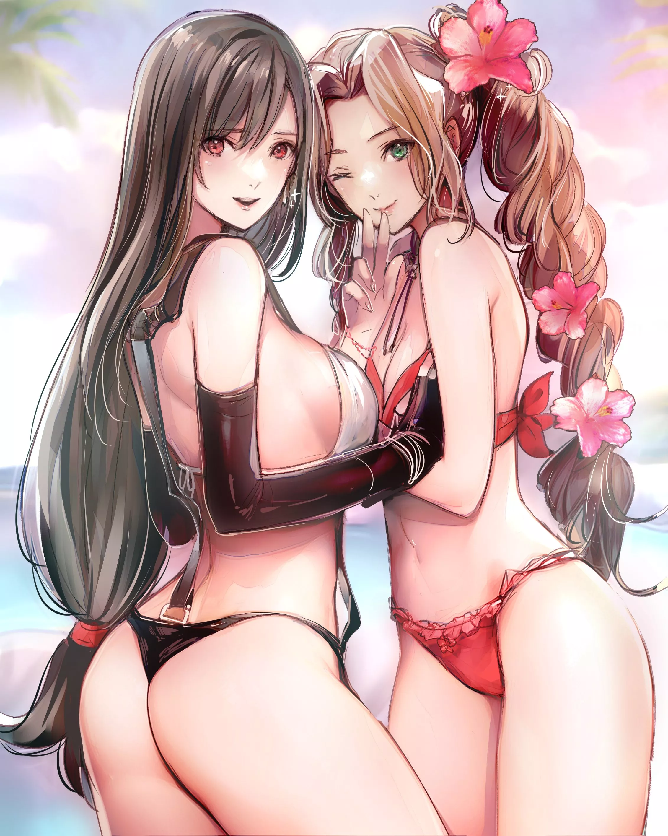 Aerith And Tifa Bikini Cuties (Shoji Sakura ) [Final Fantasy]