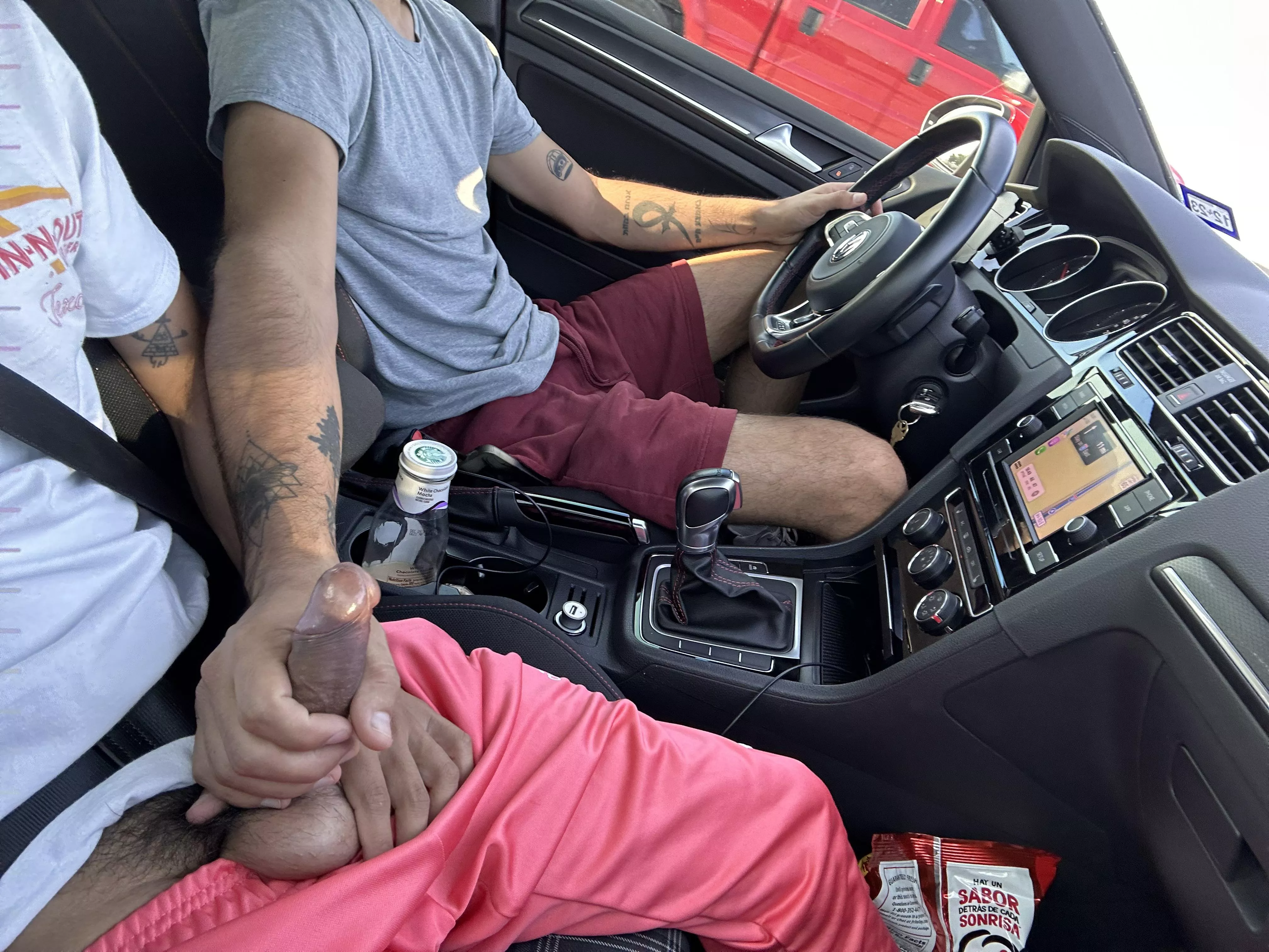 Think the person in the red truck saw? 😈