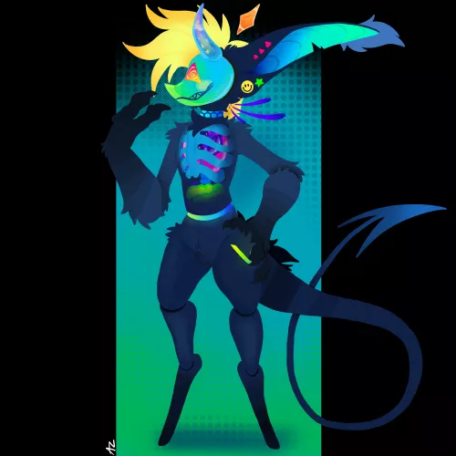 This is another of my Prizimix OCs, his name is Twisted Bass. He's actually Zero's Brother. [Guts warning: he has a see-through chest] The Prizimix Species belongs to me.