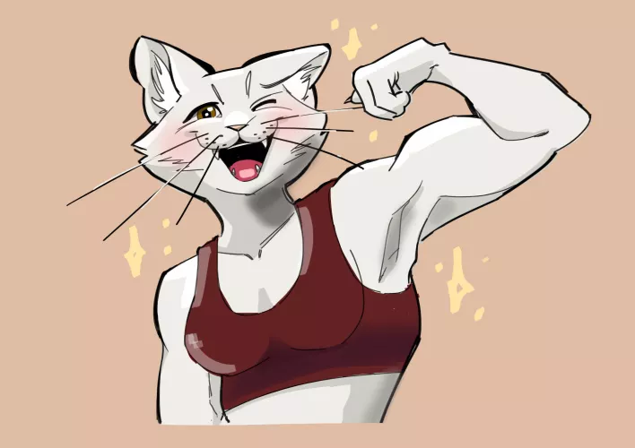 Your local musclemommy Elisa after smashing weights at the gym! (art by me)