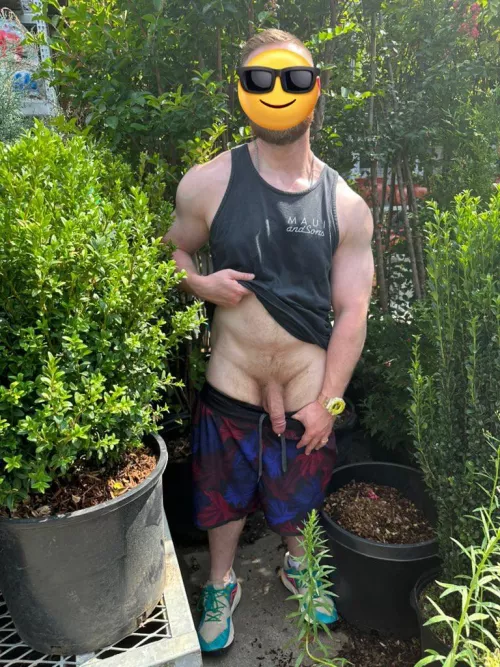 Having a little public fun at the garden center