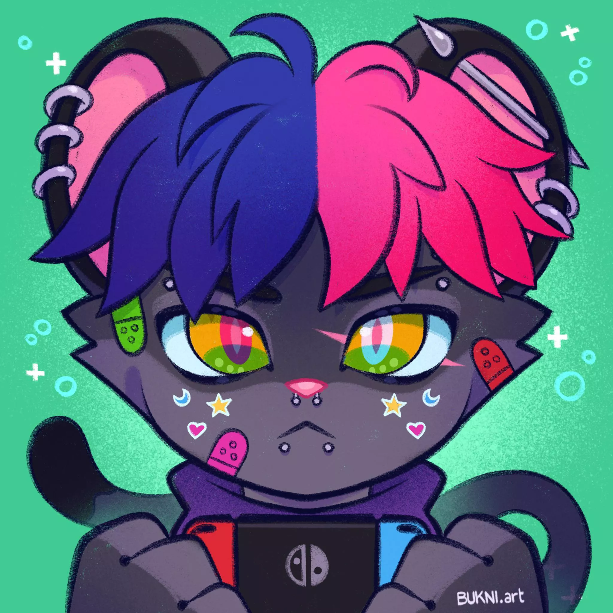 🎮 bored gamer cat =-.-= (art by me)
