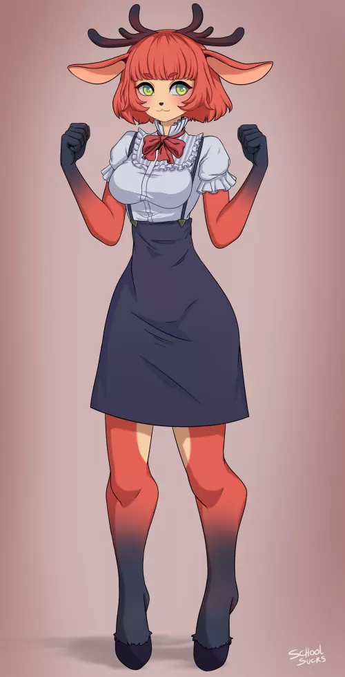 cute deer maid (art by me)