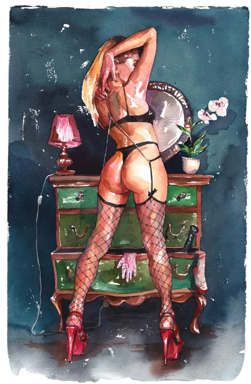 Dressing up, watercolor