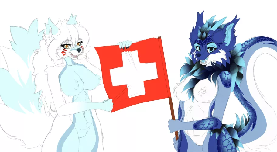 Happy 1st of August to all swiss floofs! :3 (Made by me, Froof)