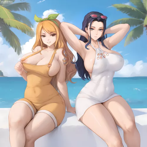 Nami and Robin (Flowerxl)