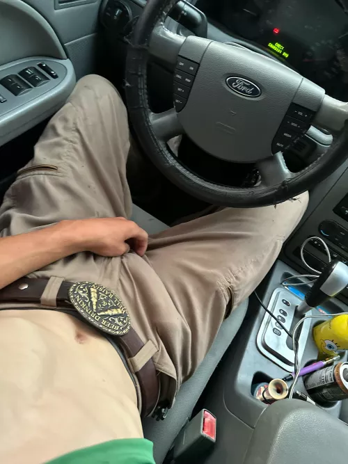 Still in the work parking lot