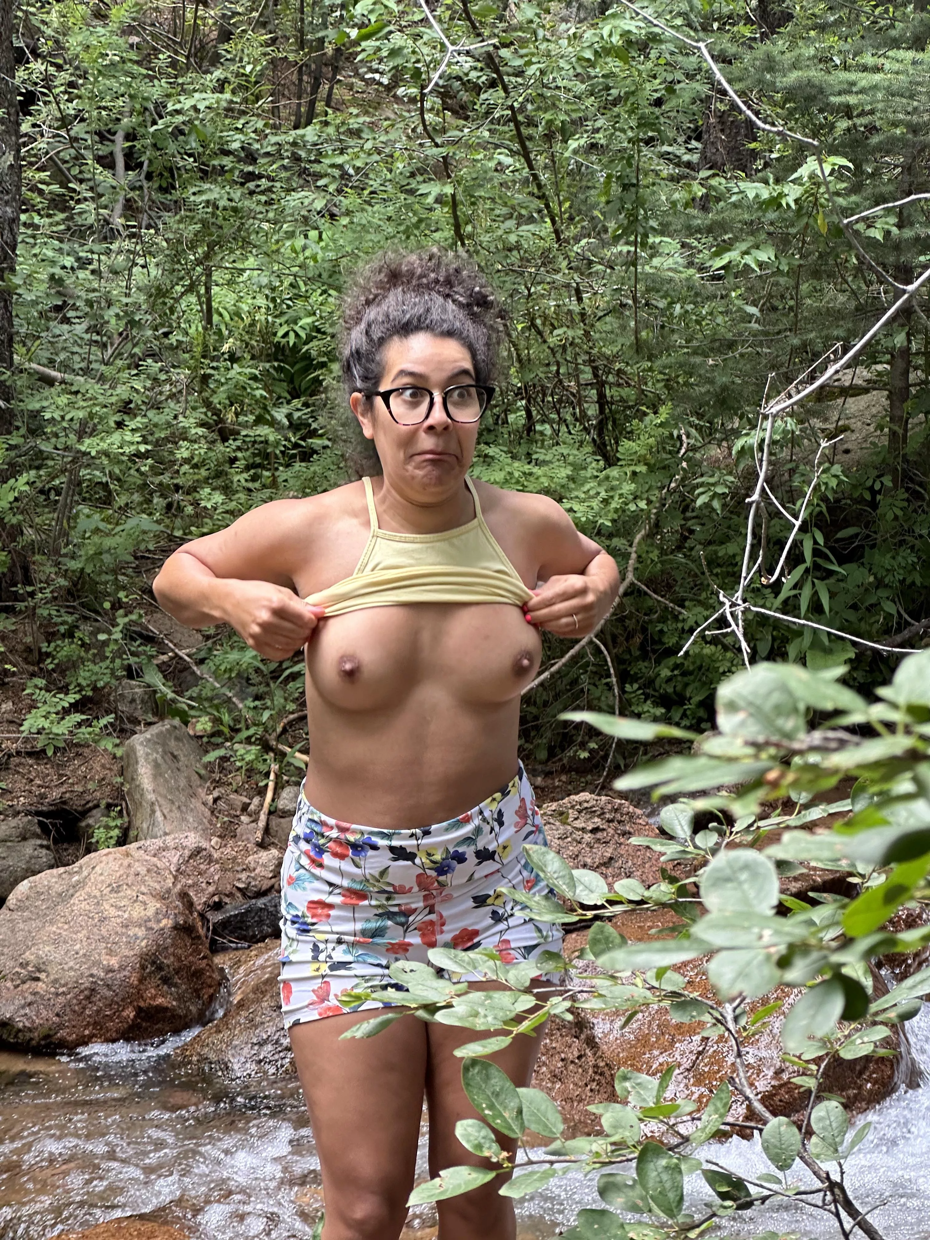 Was taking pics in the forest and thought someone was walking by! 😲🙈