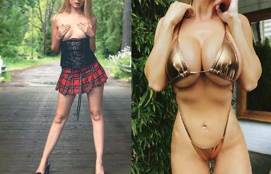 4 years ago (when I thought I knew what a bimbo was) vs 4 months ago (when I KNOW what a bimbo should be) - I'm not there yet but I'm on my way... give me your feedback!