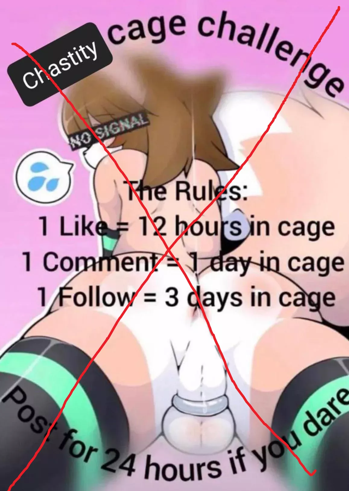 Anyone posting the Chastity/Sissy Challenge and asking for votes/comments will be banned for 1 week.