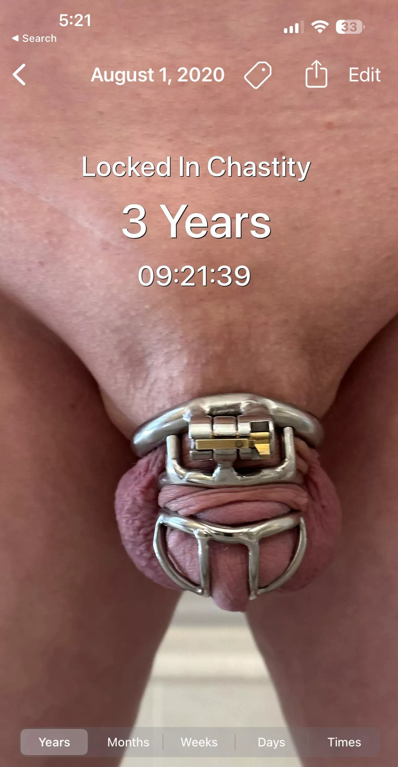 As of today, I’ve been locked in chastity for 3 years.