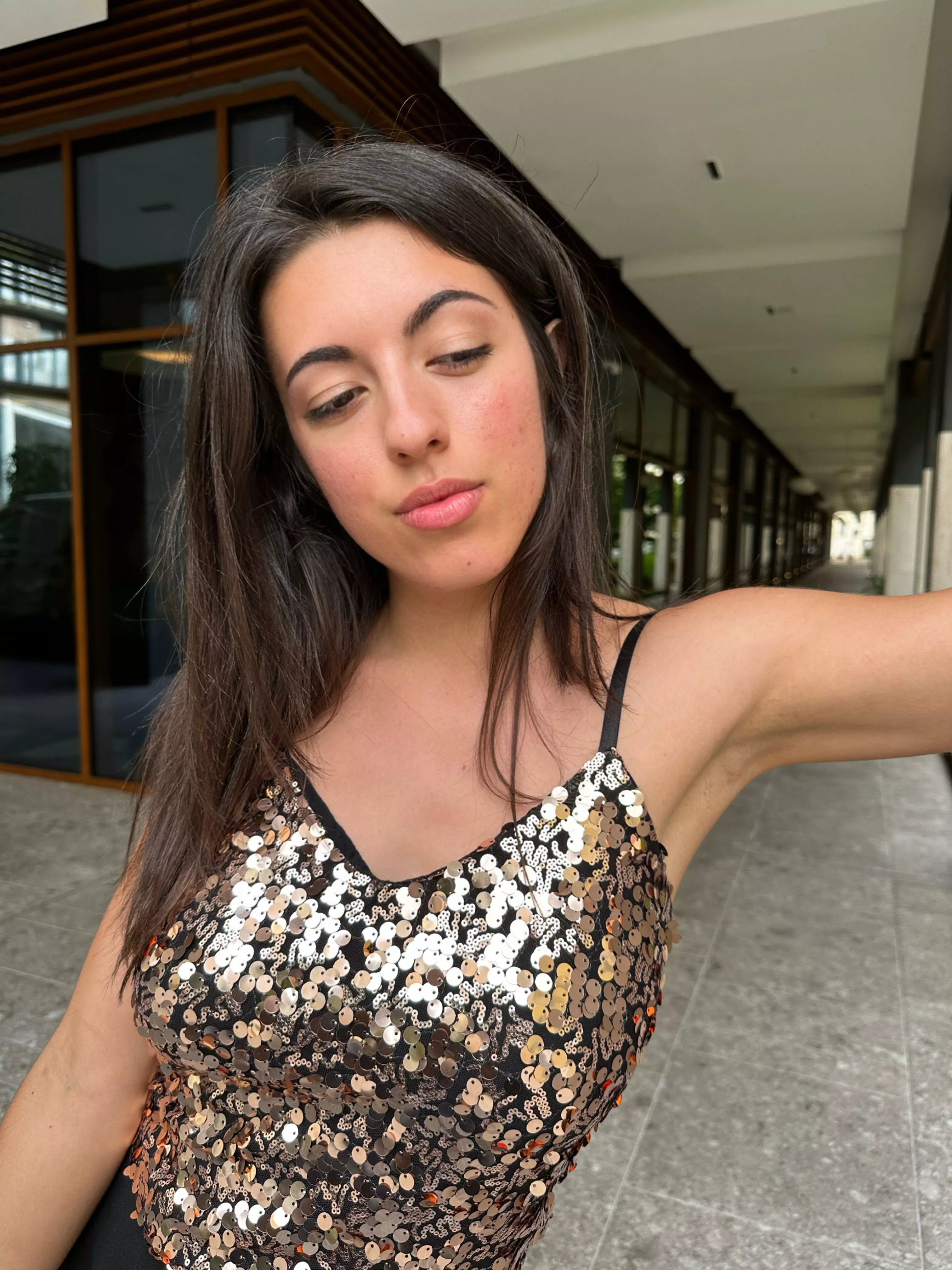 Caress her silky underarms, feel the passion.