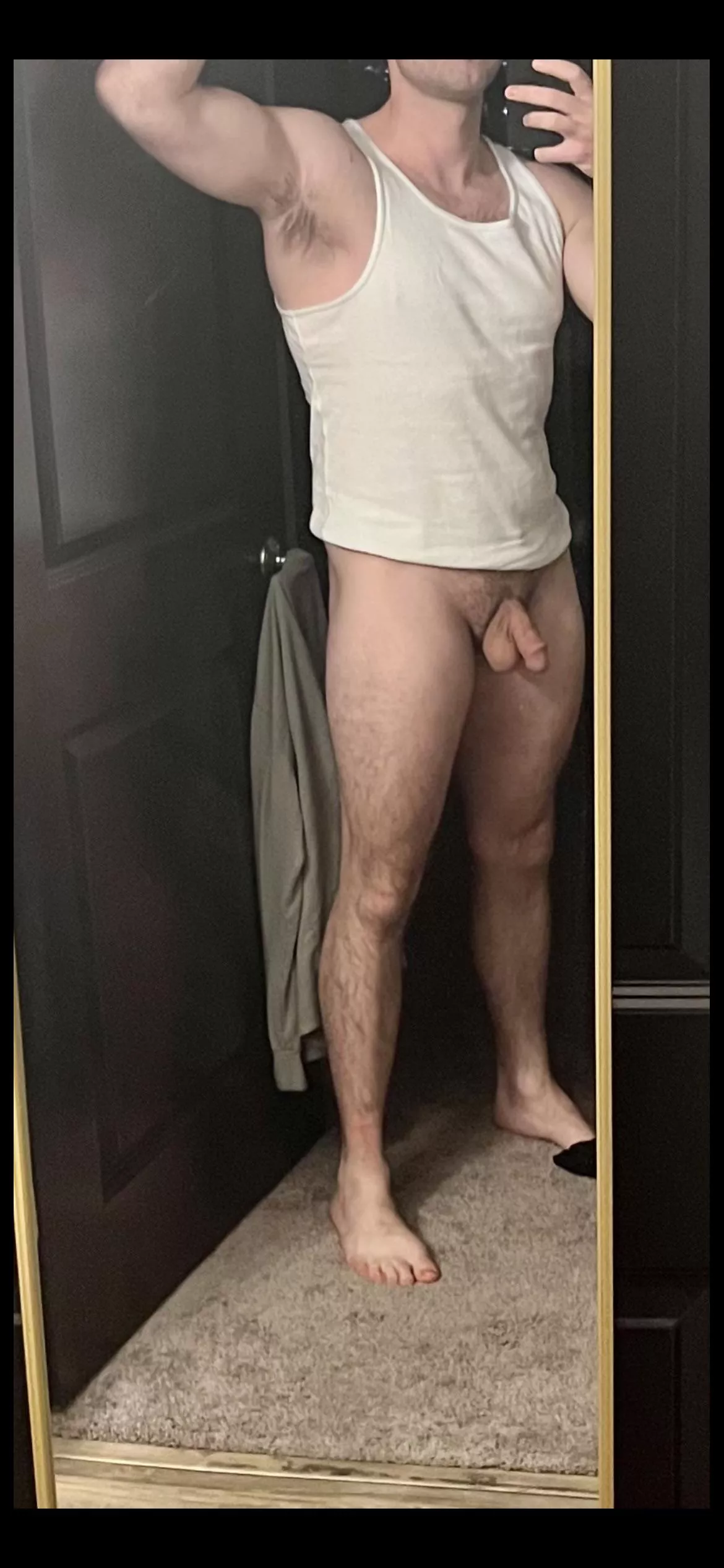 chilling around the house with a soft cock