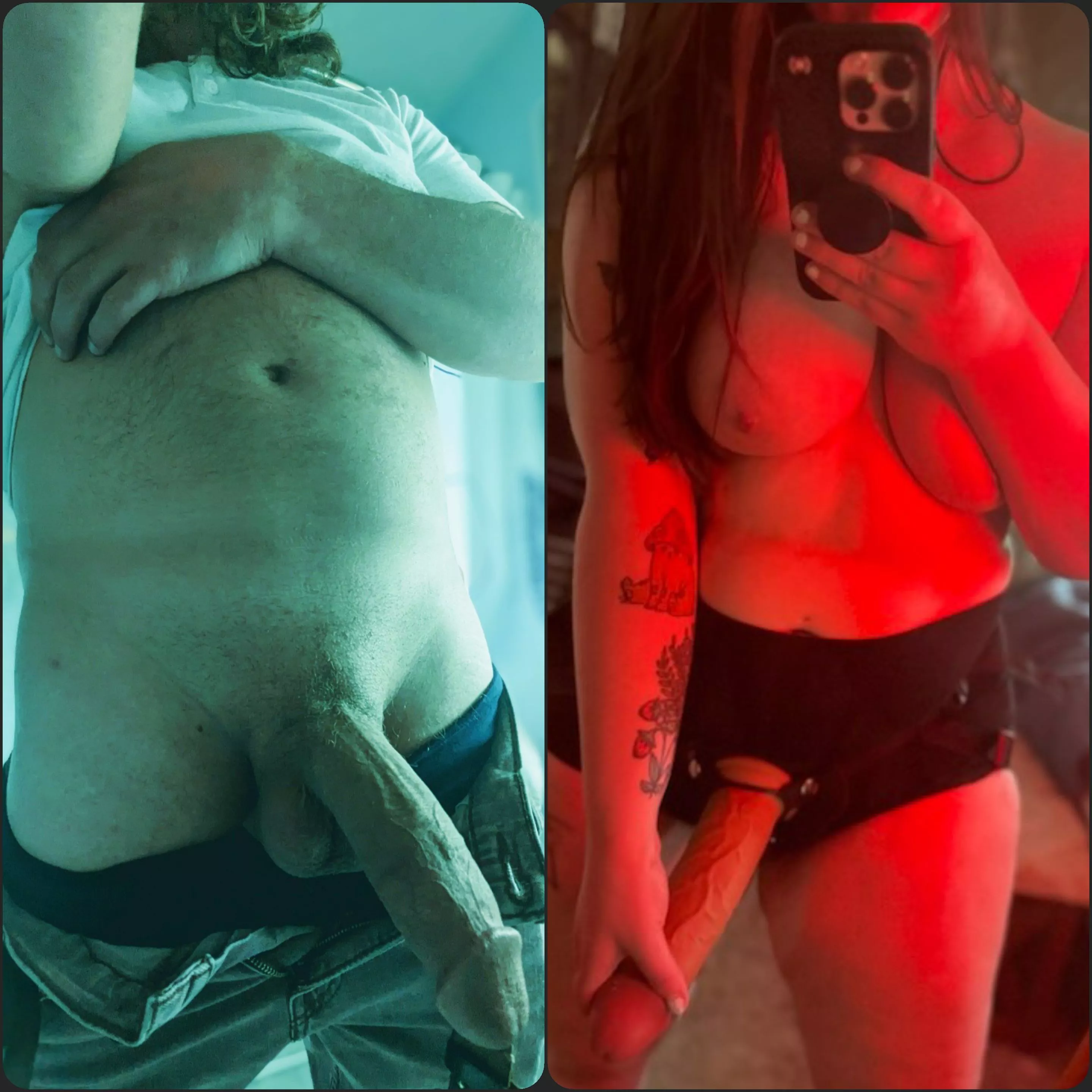 Which one of us is fucking you first? 💙/❤️