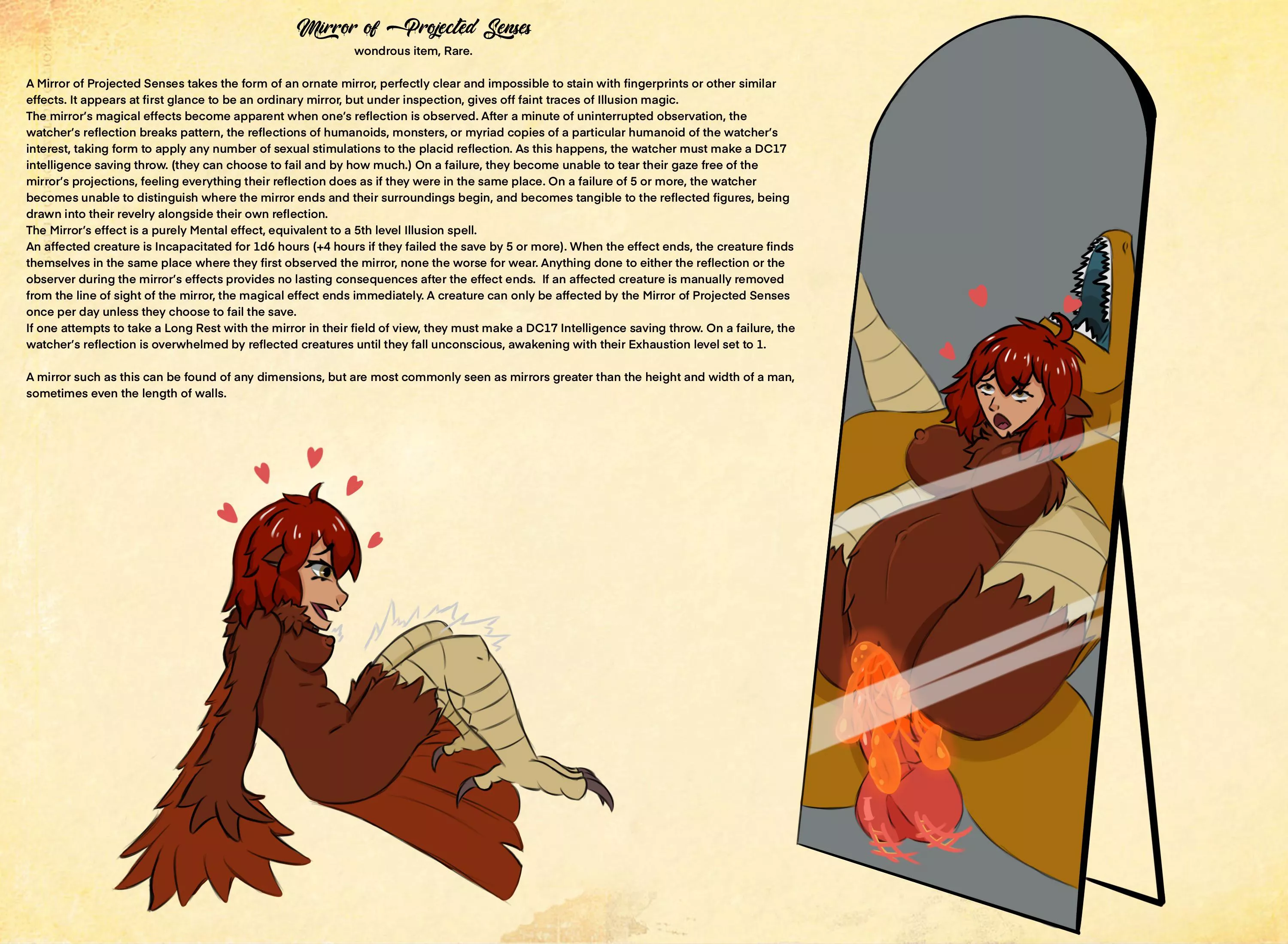 Drew my Harpy Bard enjoying the effects of a magical artifact!