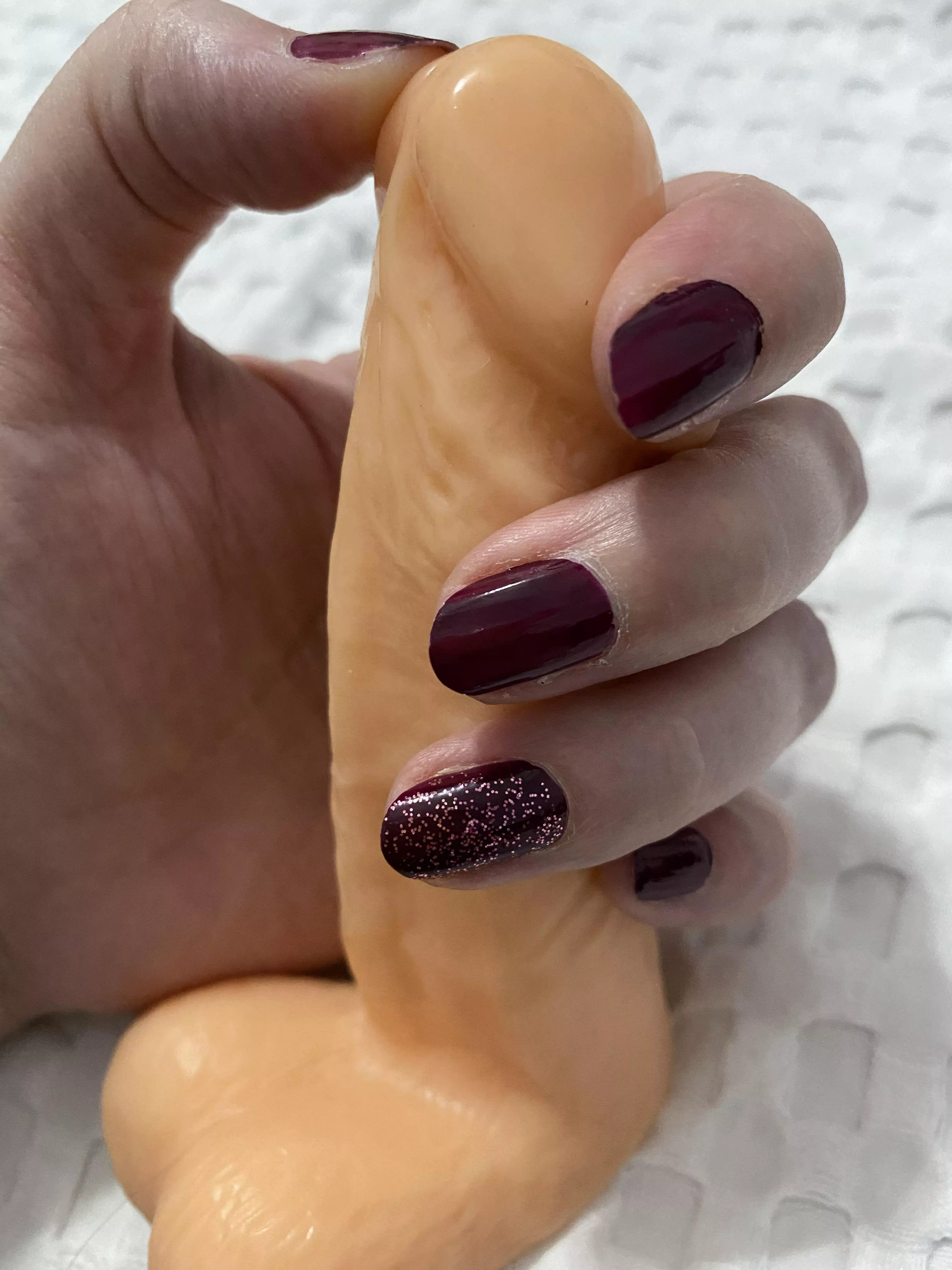 in love with this nail polish... especially how it looks wrapped around this little dildo 😘