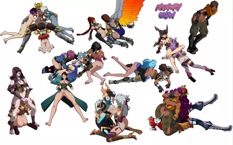 Seris, Tyra, Cassie, Furia, Evie, Octavia, Vora, Rei, kinessa, Ying, Io, Maeve, Imani, Vivian, Lian, Mei, Betty, Lillith, Skye, Saati, Nyx, and Kasumi. Massive Paladins Lesbian Sex Orgy (MimoryChan)
