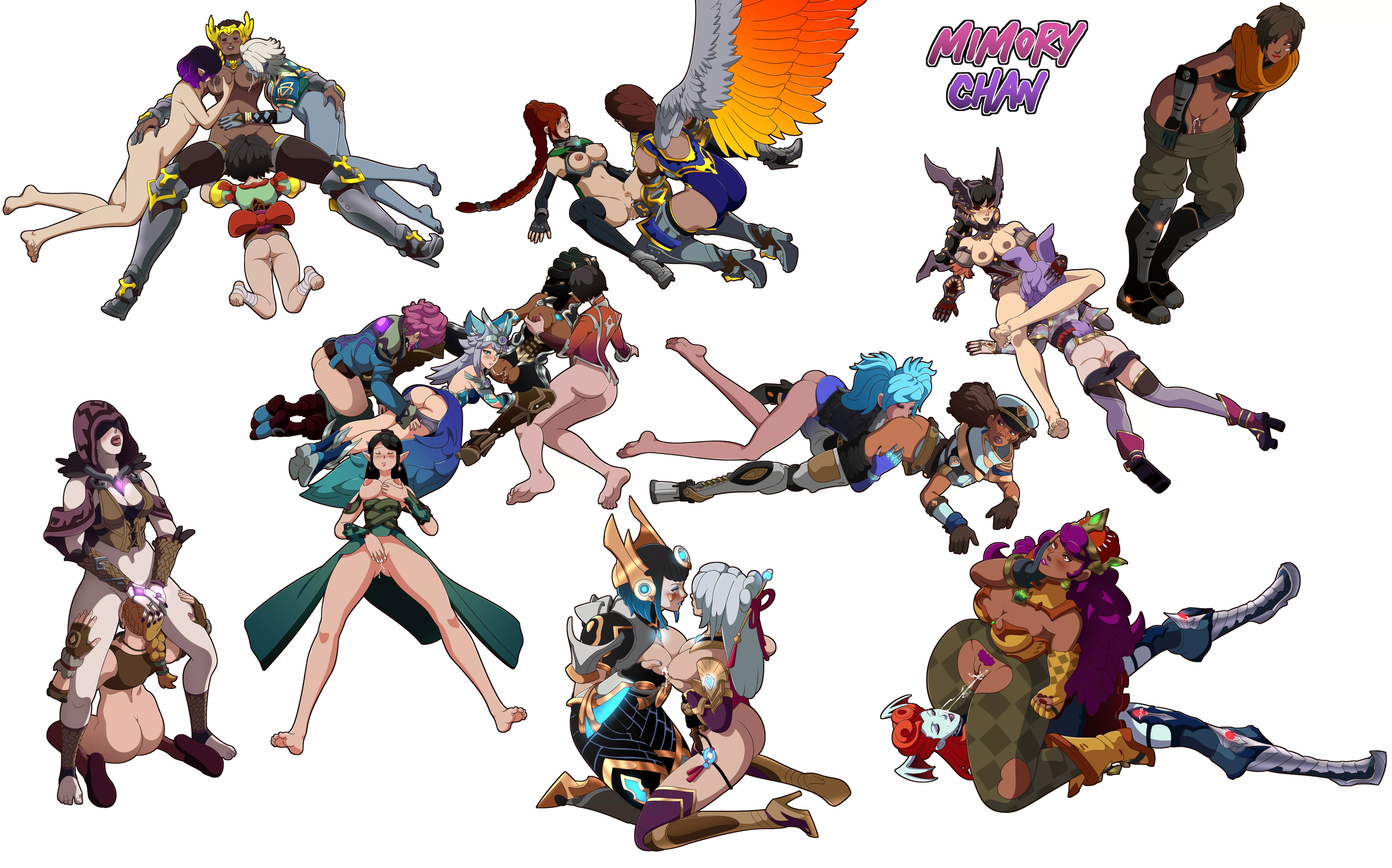 Seris, Tyra, Cassie, Furia, Evie, Octavia, Vora, Rei, kinessa, Ying, Io, Maeve, Imani, Vivian, Lian, Mei, Betty, Lillith, Skye, Saati, Nyx, and Kasumi. Massive Paladins Lesbian Sex Orgy (MimoryChan)