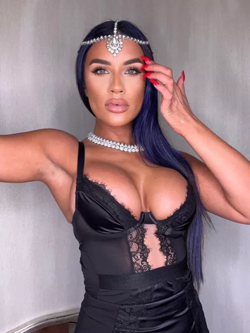 This purple haired mistress is ready to take control