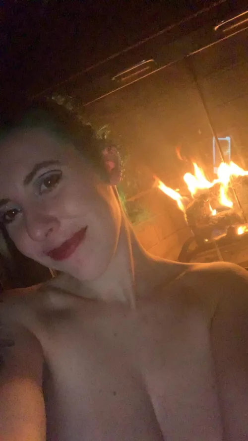 Fireside selfie
