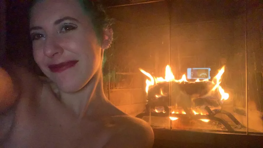 Fireside smile