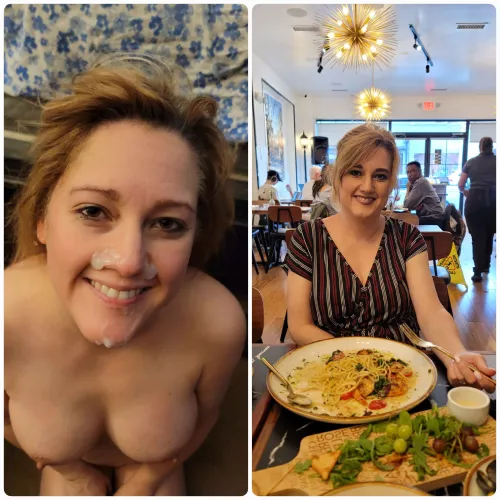 How to properly pay for him buying me dinner...🤤...mmm dessert...😊