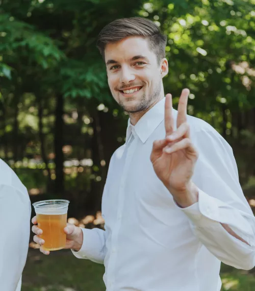 I’m always determined to be the most goofy wedding guest