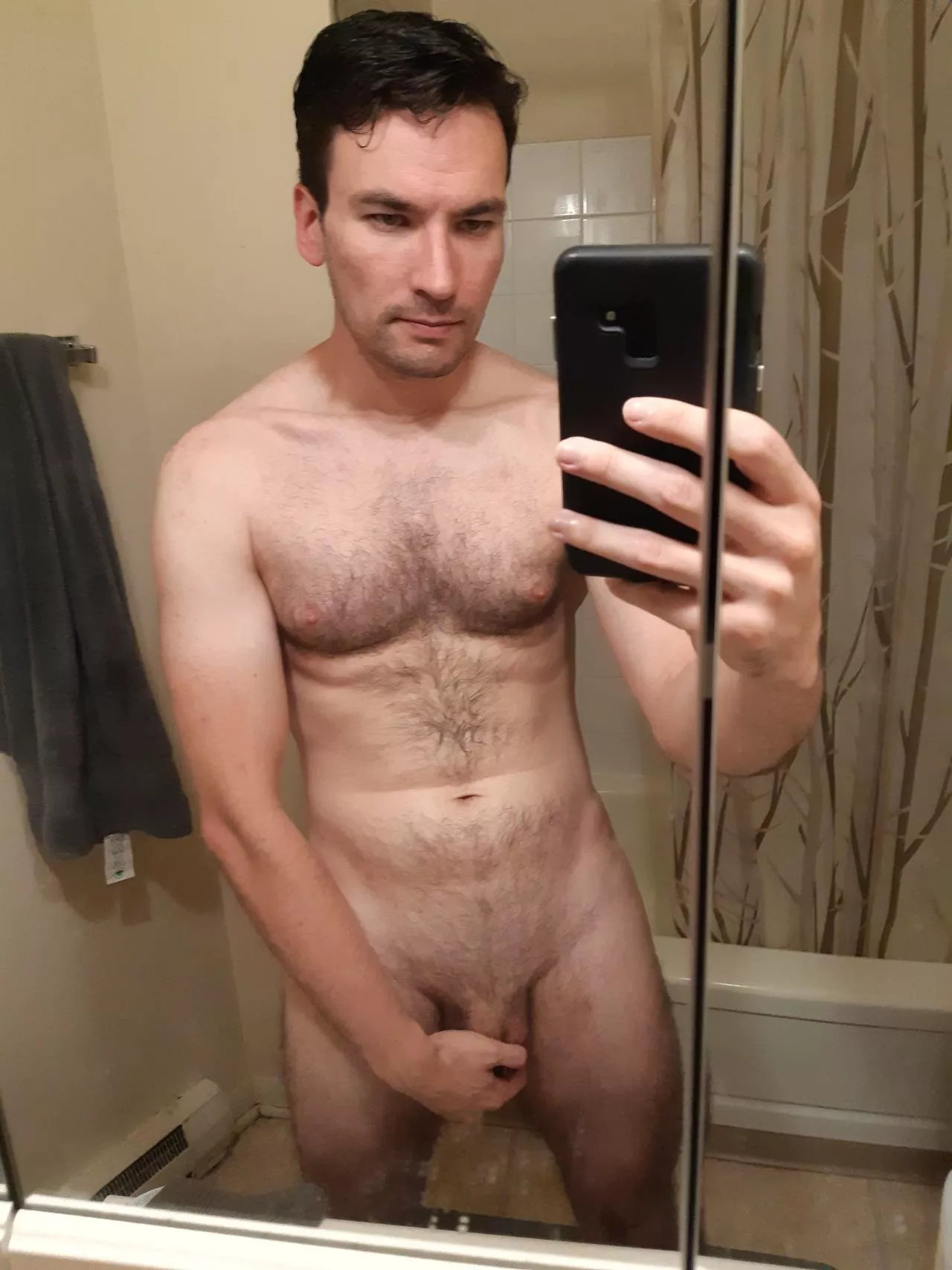 I'm learning to accept my body. I'm really nervous about this, but if you ask for it, I'll show you the version where I'm not covering anything