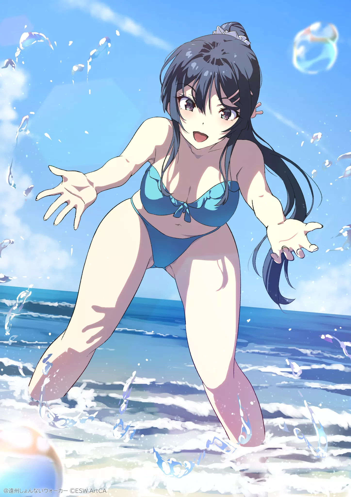 Mai splashing in water [Seishun Buta Yarou]