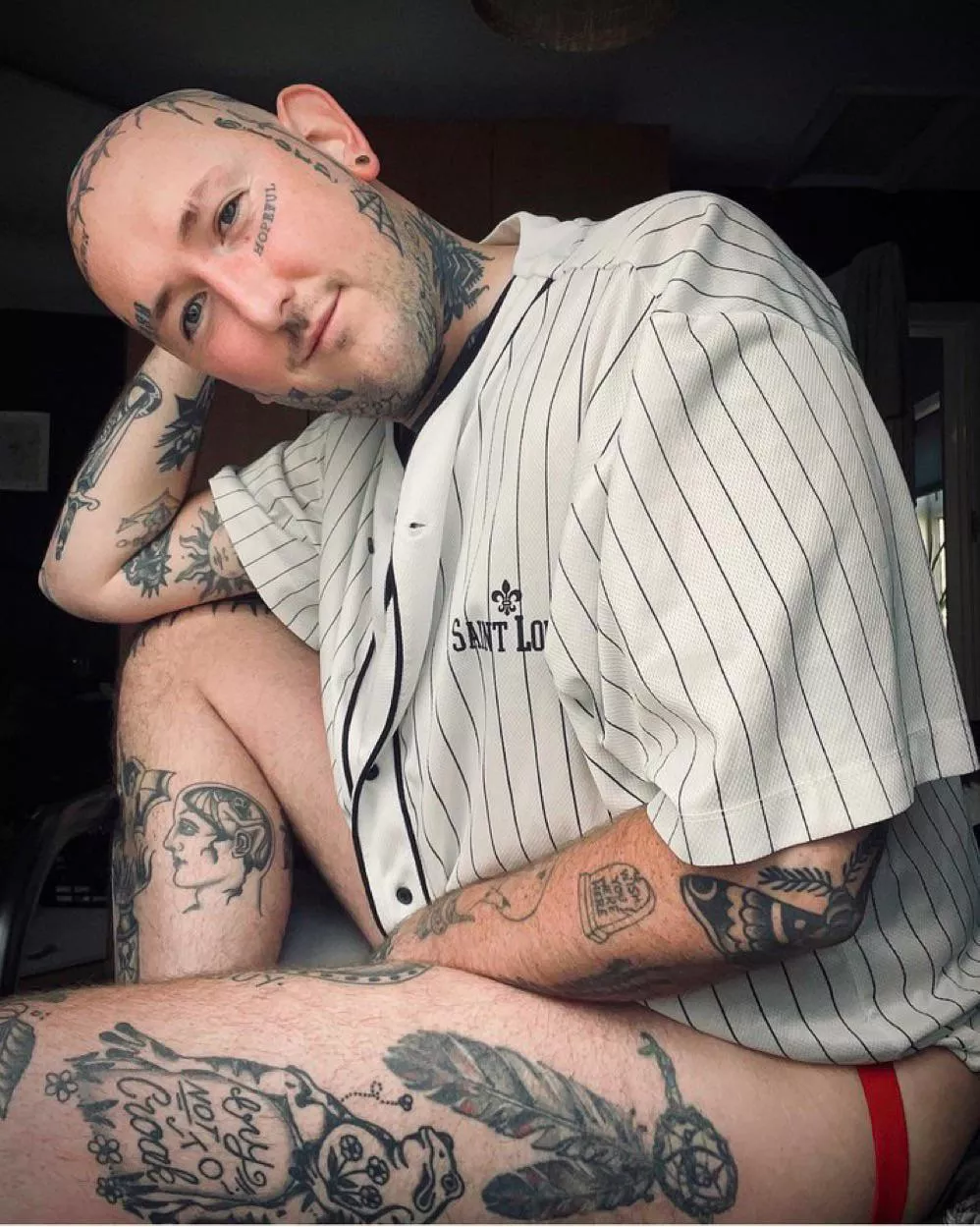 Peeking from under my shirt