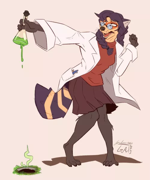 Raccoon science! - Art by me 🍪