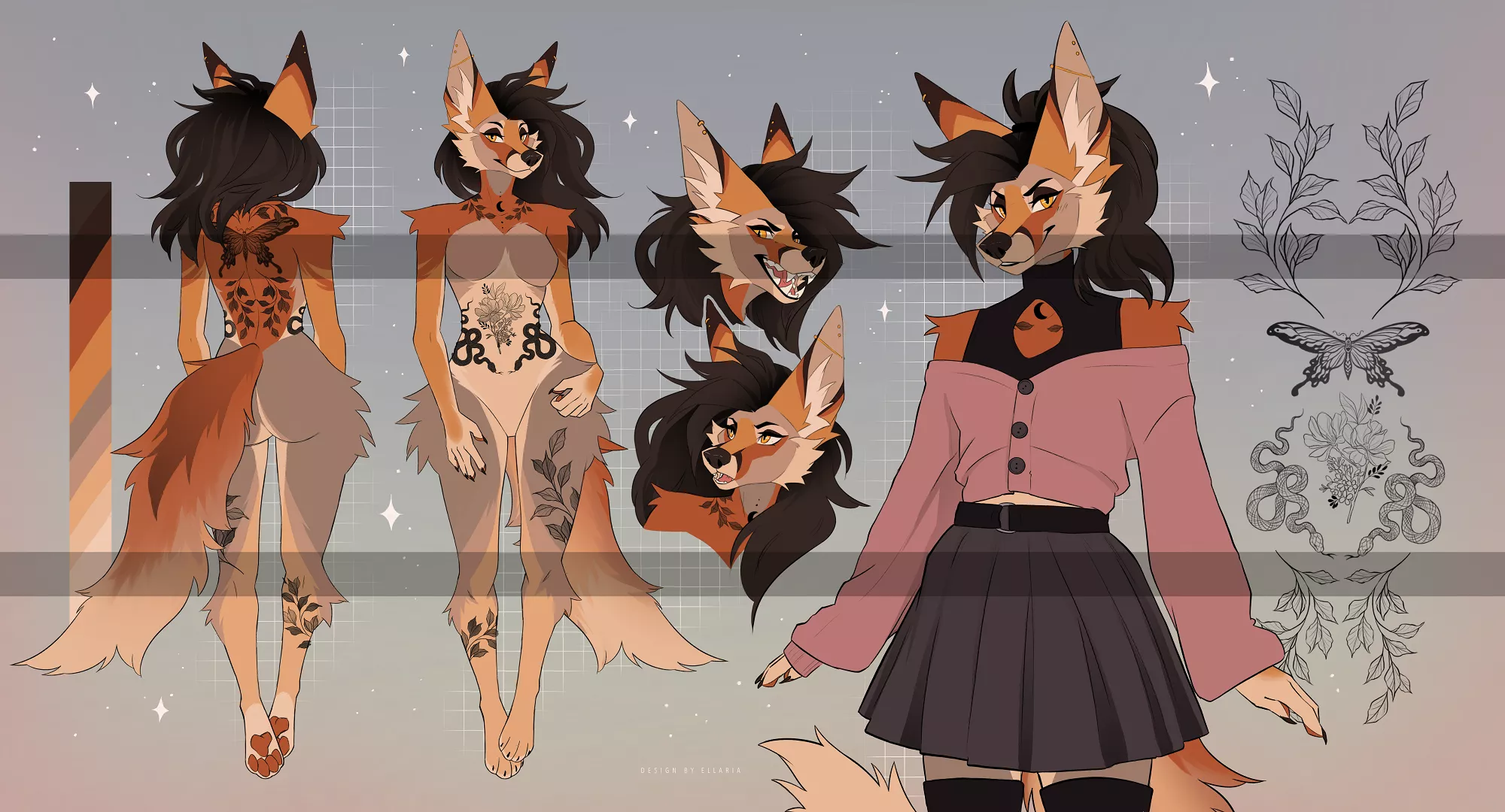 ✶ Tattooed Fox 🦊 ADOPT ✶ (art by me) Link in comments