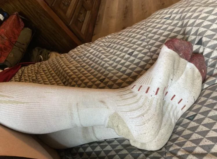 All cooped up in boots, after a long hot day of farming.. it would be a shame if no one got to smell these 😷😝😘