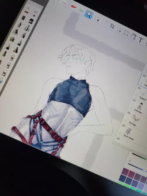 Doodle of my current PC. Not finished, probably never be.