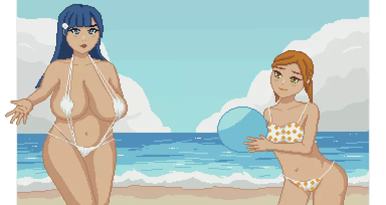 Going to the beach with the neighborhood sisters.