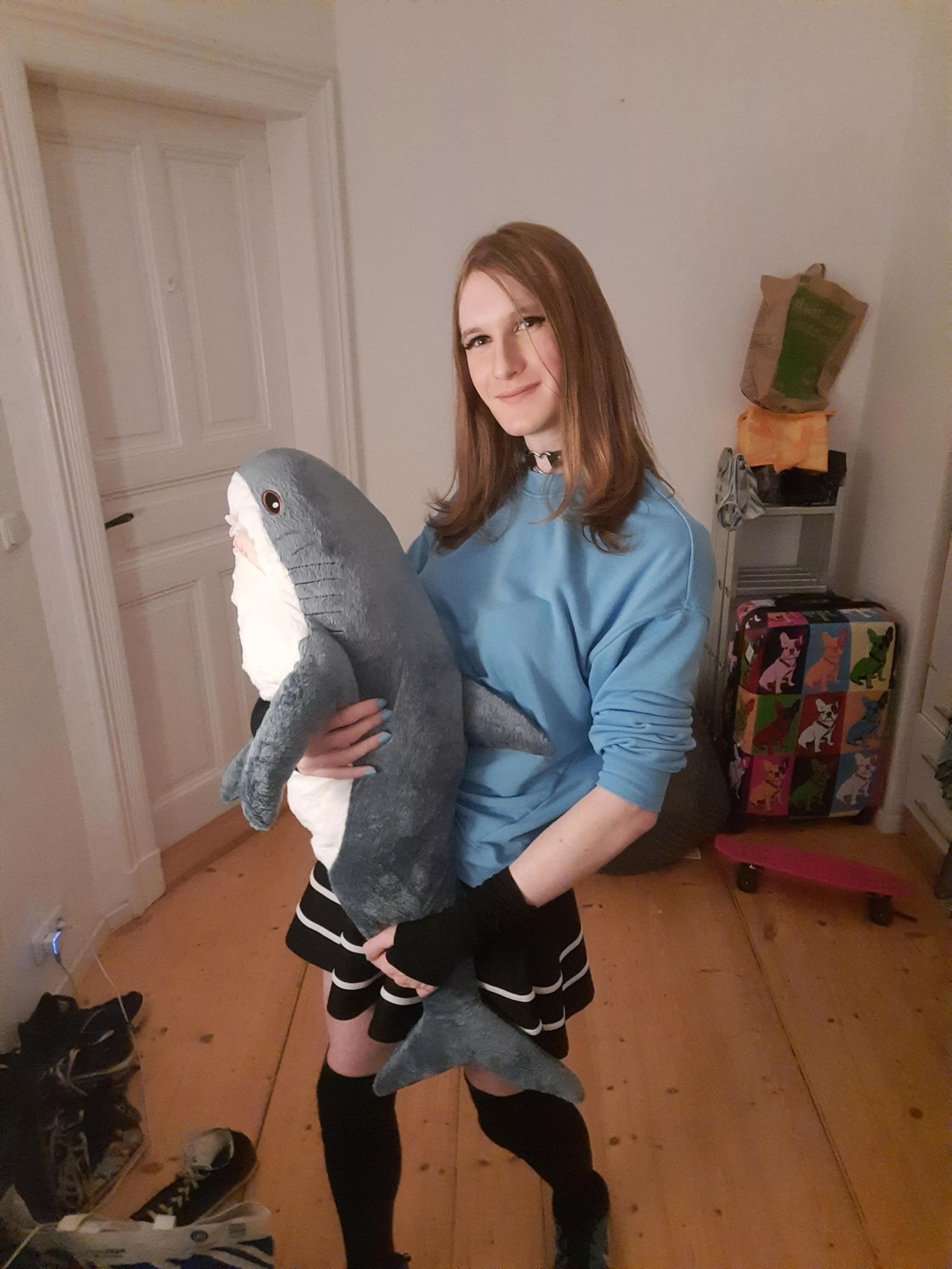 just a femboy and her 1 meter shark plushy