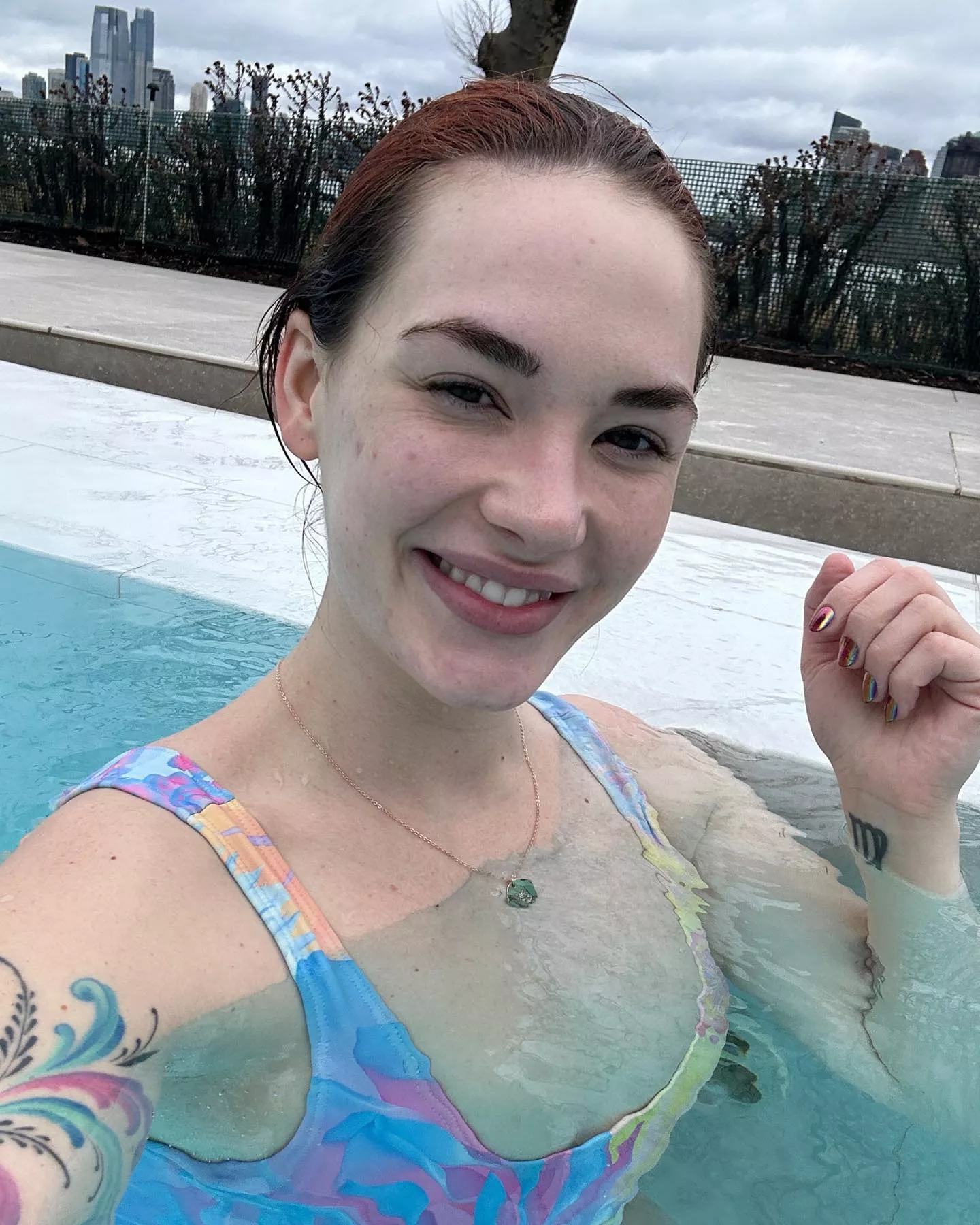 Thats called natural beauty.. I can lick her face all day.