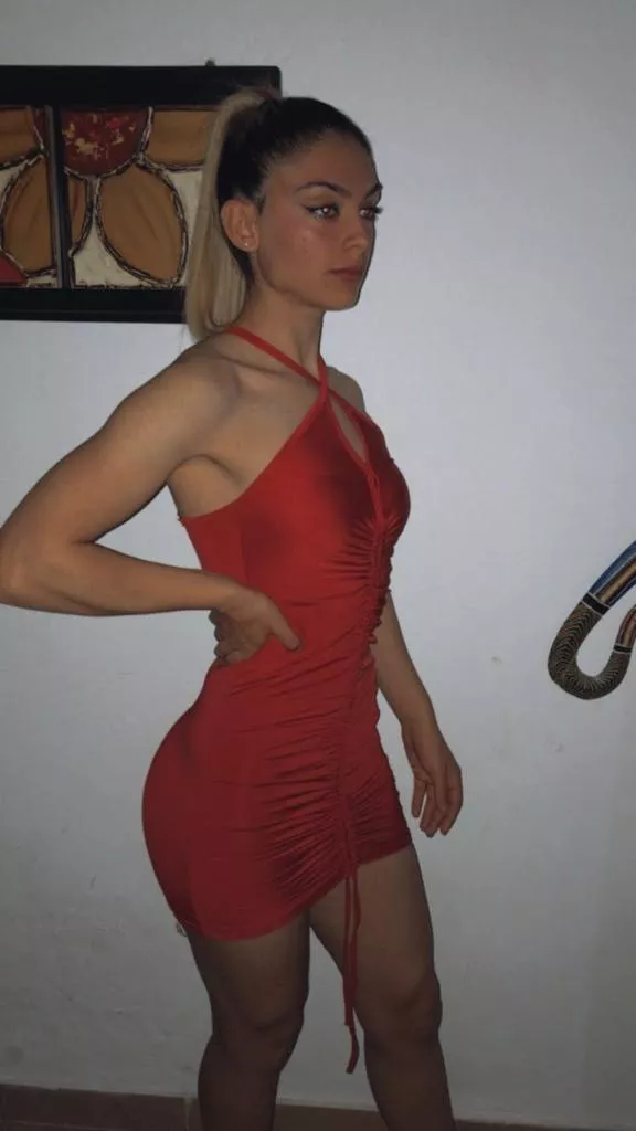 Tight red dress