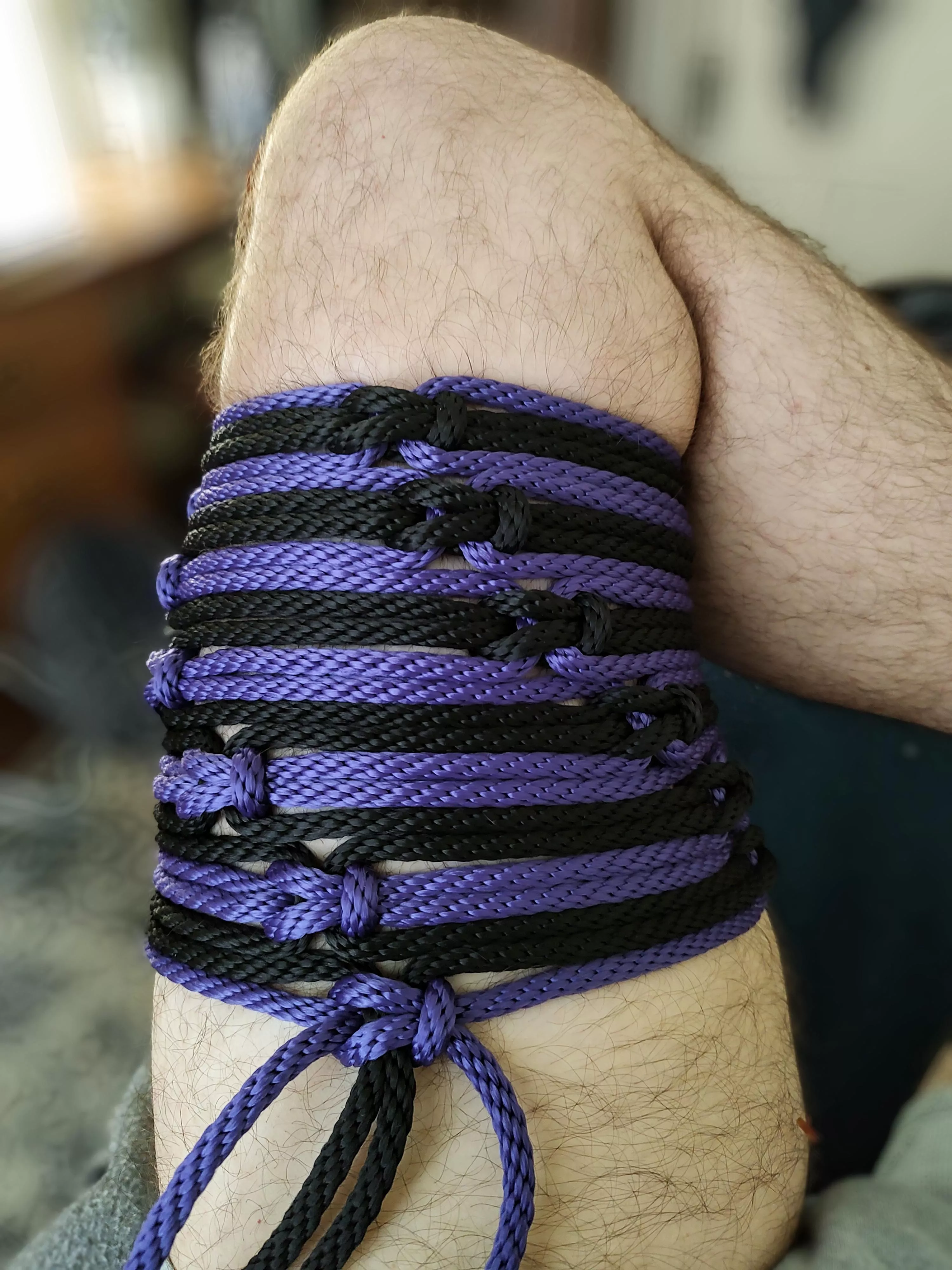 Tried a new,. decorative leg tie