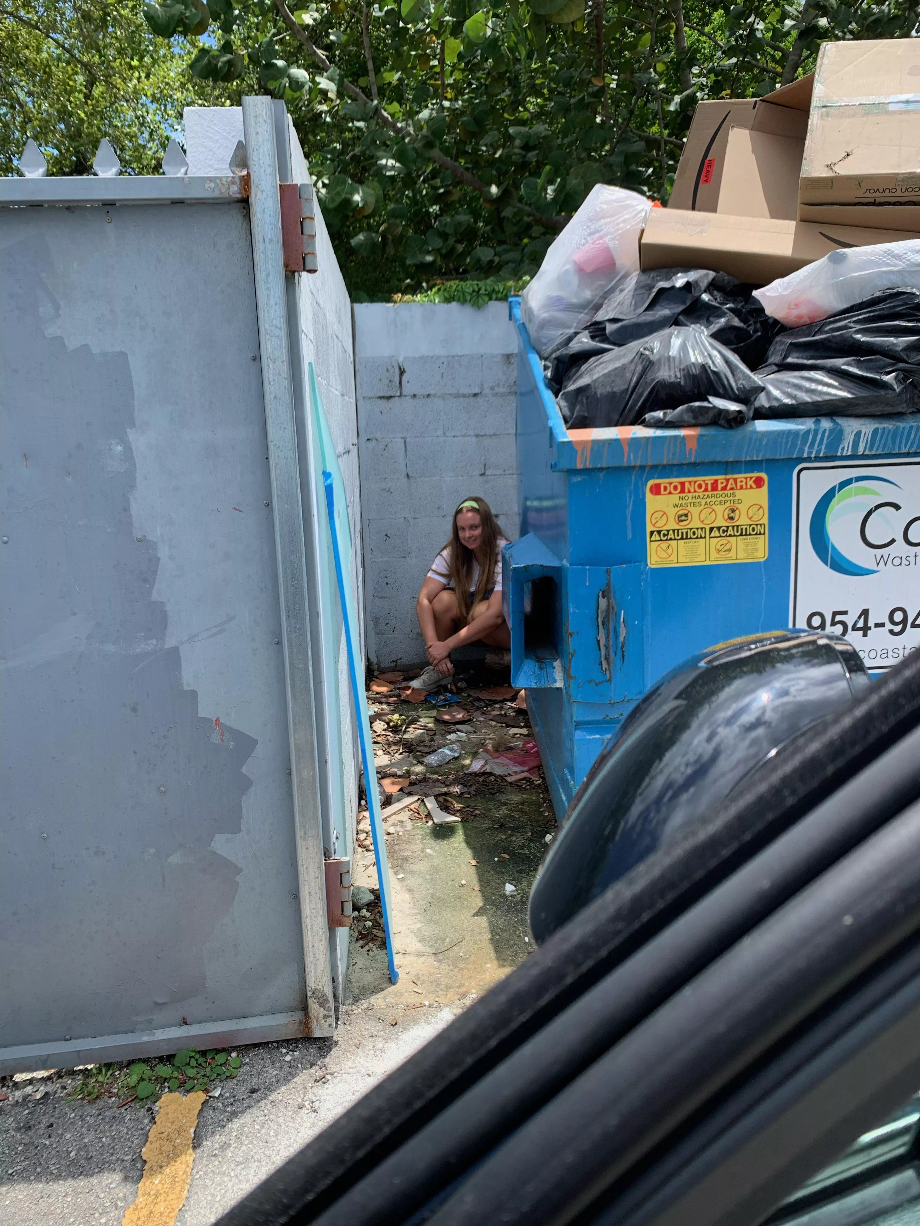 Watering the trash …