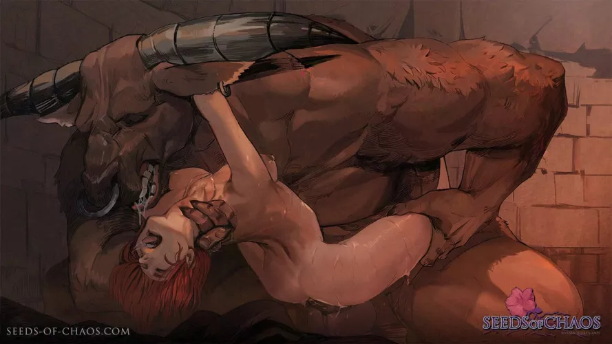 Greyhide the minotaur going to town on Alexia. She won't walk straight for days. (_S0my) [Seeds of Chaos]