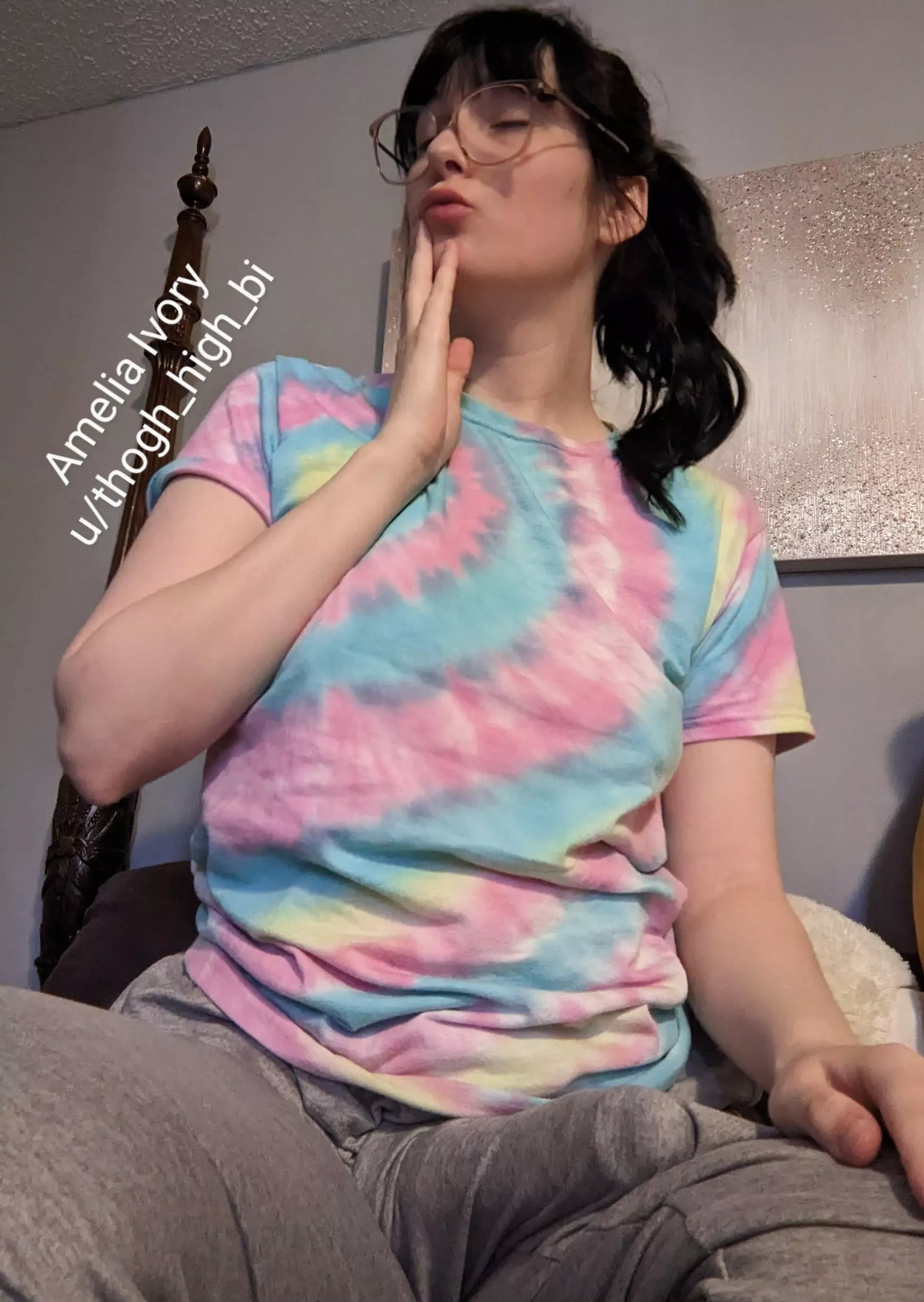 It's not that noticeable in these sweats, right?