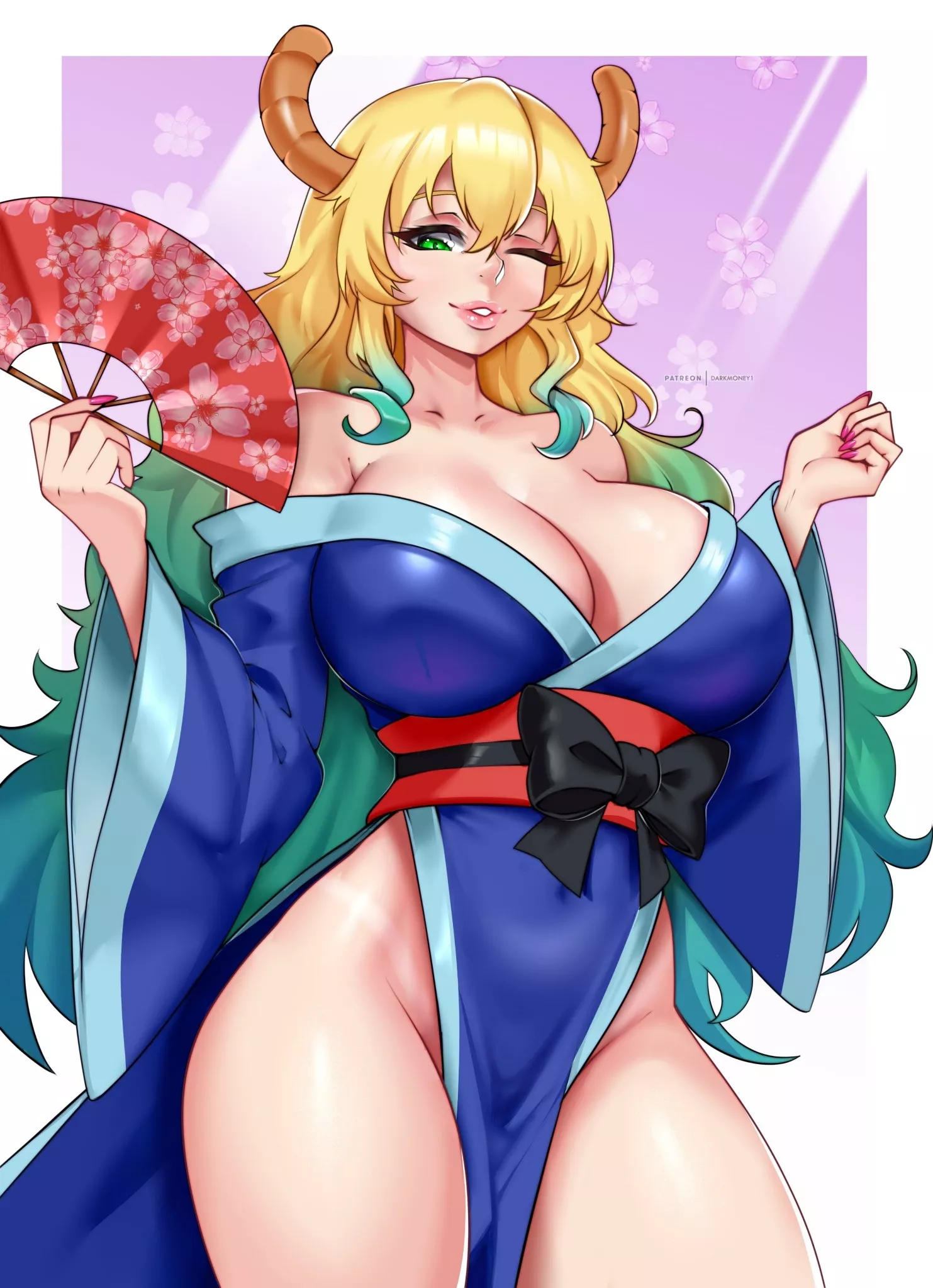 Lucoa in a kimono (By Darkmoney) [Miss Kobayashi's Dragon Maid]