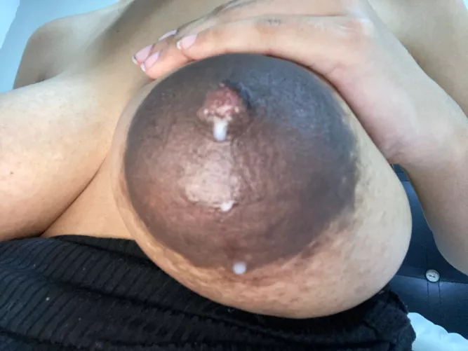 My tits leak milk by themselves, do you want a little squirt in your mouth?